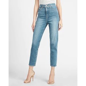 Express HIGH WAISTED ORIGINAL FADED MOM JEANS